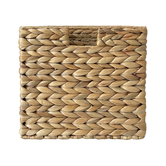 8 Pack: Small Natural Woven Water Hyacinth Cube Basket by Ashland®